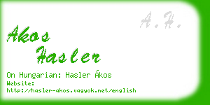akos hasler business card